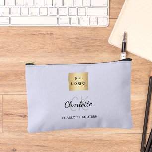 Pochette À Accessoires Nom monogramme du logo de l'entreprise de lavande