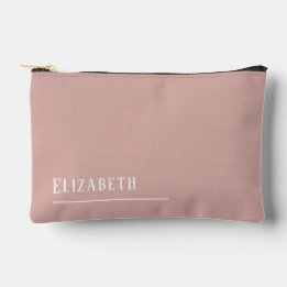 Pochette À Accessoires Nom monogramme personnalisé, rose pâle