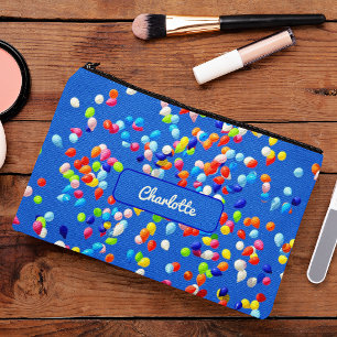 Pochette À Accessoires Nom, motif de ballon coloré ciel bleu