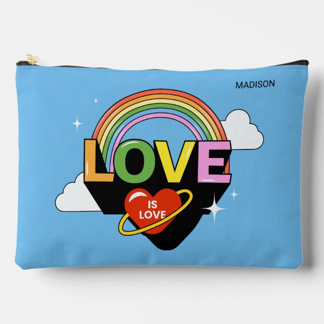 Pochette À Accessoires Nom personnalisé "L'amour est amour" (Recto)