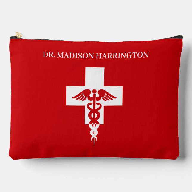 Pochette À Accessoires Nom personnalisé Médicale Professionnel (Recto)