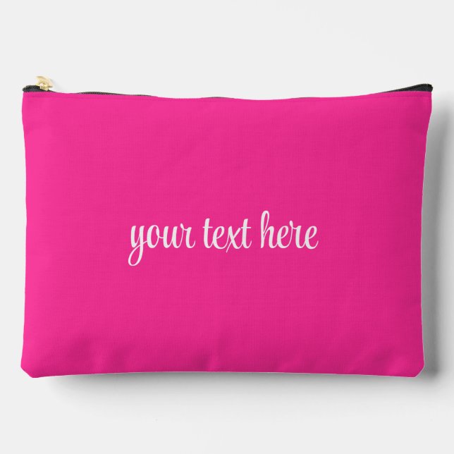 Pochette À Accessoires Nom Personnalisé Ou Texte Stylé Modèle Rose (Recto)