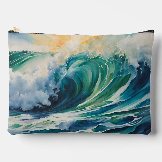 Pochette À Accessoires Ocean Wave Crescendo Avec Sunshine Beach Art (Recto)