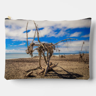 Pochette À Accessoires Oeuvres d'art sur Hokitika Beach, Nouvelle-Zélande