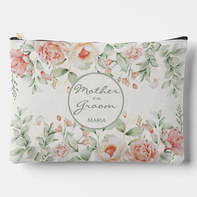 Pochette À Accessoires Orange crémeux Floral Mère de la chambre (Recto)