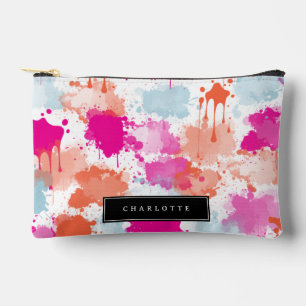 Pochette À Accessoires Orange Rose Bleu Abstrait Moderne École de filles