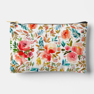 Pochette À Accessoires Orange rouge coloré rose fleuri été