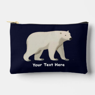 Pochette À Accessoires Ours polaire mignon et aurores boréales