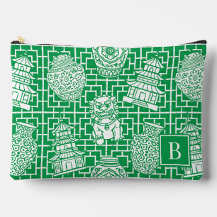 Pochette À Accessoires Pagode de Chinoiserie – Jardin Asien Prépa Vert