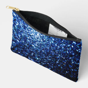Pochette À Accessoires Paillettes scintillantes fausses bleu foncé