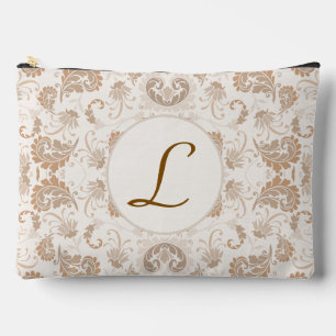 Pochette À Accessoires Paisley en Beige esthétique moderne Tan Brown Init