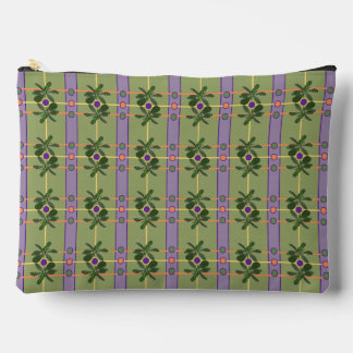 Pochette À Accessoires Pale Lavender Stripes with Greens Accessory Pouch 