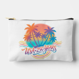 Pochette À Accessoires Palmiers USA 250 Ans Patriotique Désert Lever du S