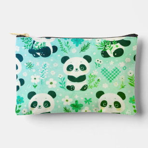 Pochette À Accessoires Panda Bear Motif Vert Imprimer