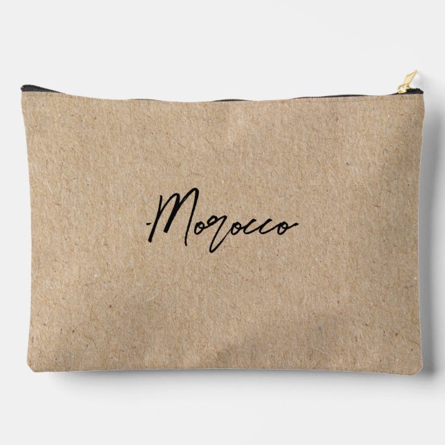 Pochette À Accessoires Papier kraft peigné artistique personnalisé Brown (Verso)