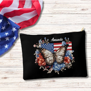 Pochette À Accessoires Papillon Patriotique 4 juillet Grand