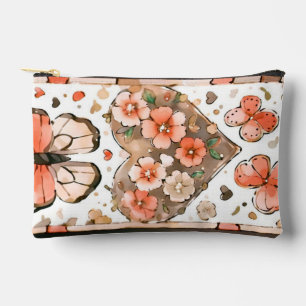 Pochette À Accessoires Papillons, Coeurs et Fleurs