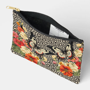 Pochette À Accessoires Papillons floraux à média mixte unique