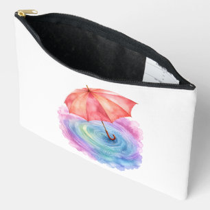 Pochette À Accessoires Parapluie Pastel Ondulations de Pluie Art Aquarell