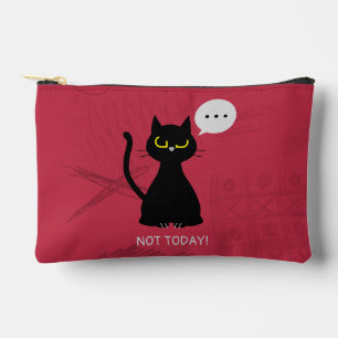 Pochette À Accessoires PAS AUJOURD'HUI ! Pouch Grumpy Chat Noir Drôle