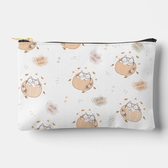 Pochette À Accessoires Pastel Autumn Cute Cats (Recto)