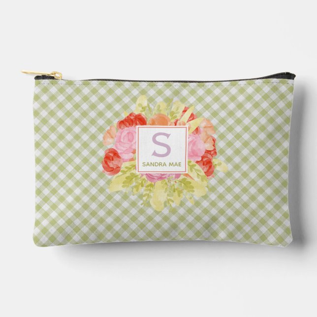 Pochette À Accessoires Pastel Pastel Vert printemps En vichy Motif chèque (Recto)