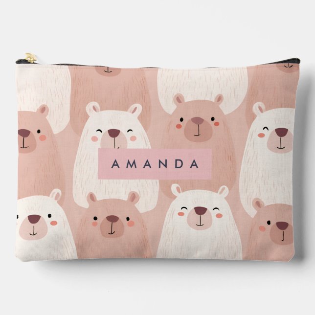 Pochette À Accessoires Pastel personnalisé adorable Capybara (Recto)