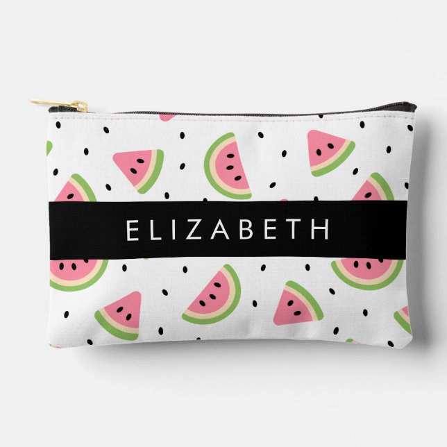 Pochette À Accessoires Pastèque Rose, Pâtes De Pâques, Votre Nom (Recto)