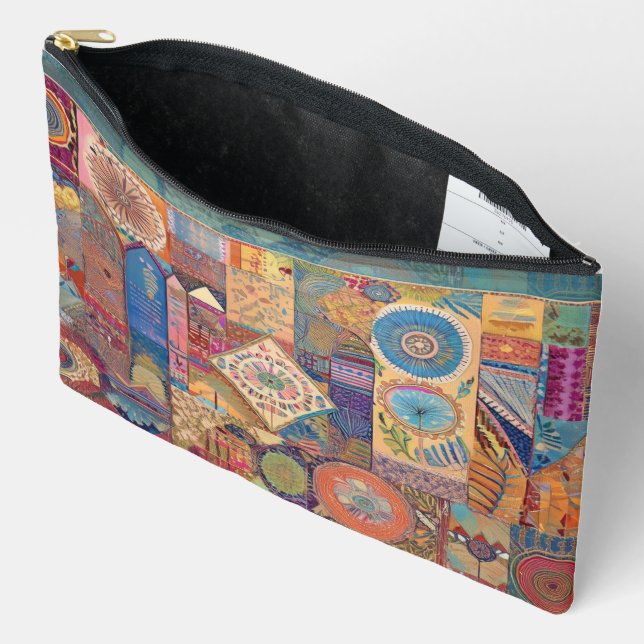 Pochette À Accessoires Patchwork Mandala Ziphed Pouch (Ouvrir)