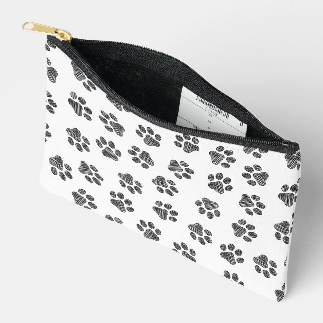 Pochette À Accessoires Patrouilles de Doodle, Paws de Chien, Paws Noirs (Ouvrir)
