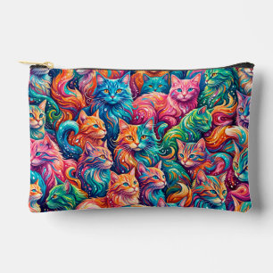 Pochette À Accessoires Paysage onirique de chat vibrant – Psychedelique B