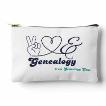 Peace, Love, & Genealogy - small pouch