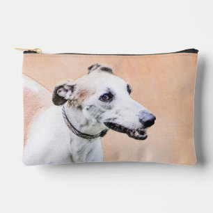 Pochette À Accessoires Peinture Greyhound Cute Rouge Blanc Original Chien