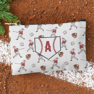 Pochette À Accessoires Père Noël de baseball Monogramme Noël