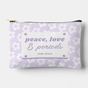 Pochette À Accessoires Période de motif floral pastel rose girly