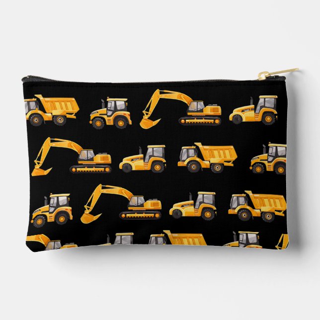 Pochette À Accessoires Personalize Construction Trucks Pencil Case  (Verso)