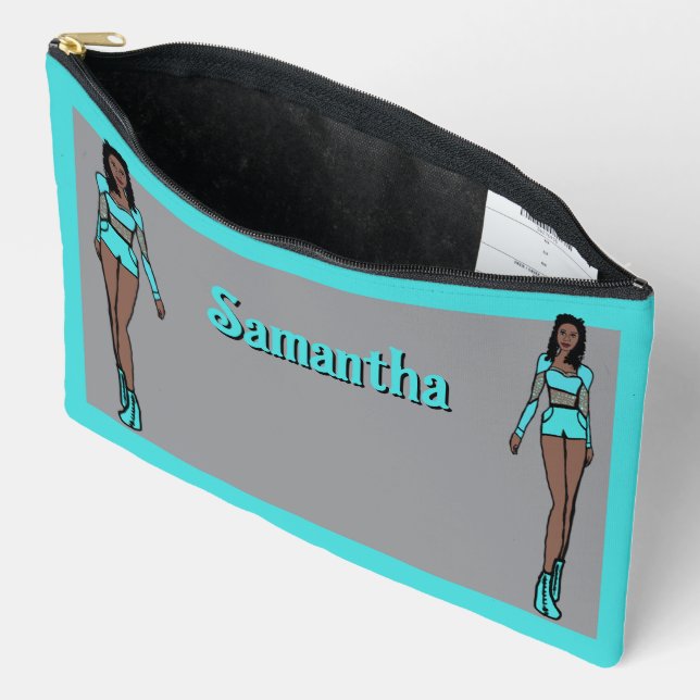Pochette À Accessoires Personalized Majorette Dancer Aqua #1 (Ouvrir)