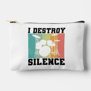 Pochette À Accessoires Personnalisé Je Détruis Silence Distressed Drummer