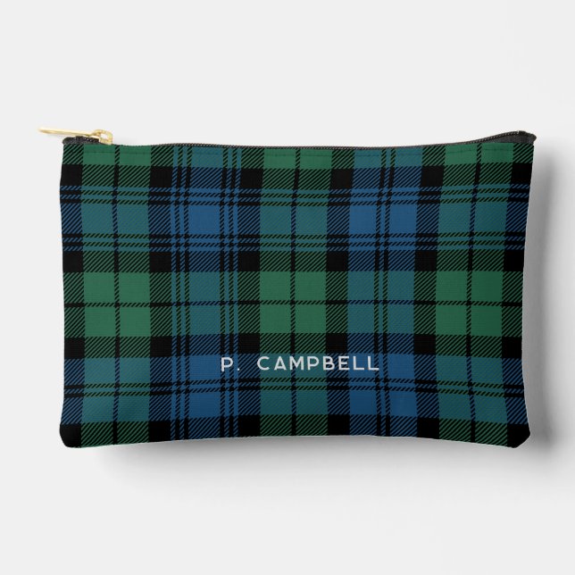 Pochette À Accessoires Personnalisé Plaid Campbell Rustic Tartan (Recto)