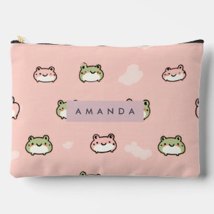 Pochette À Accessoires Personnaliser Cute Kawaii Pastel Frog Design sur r
