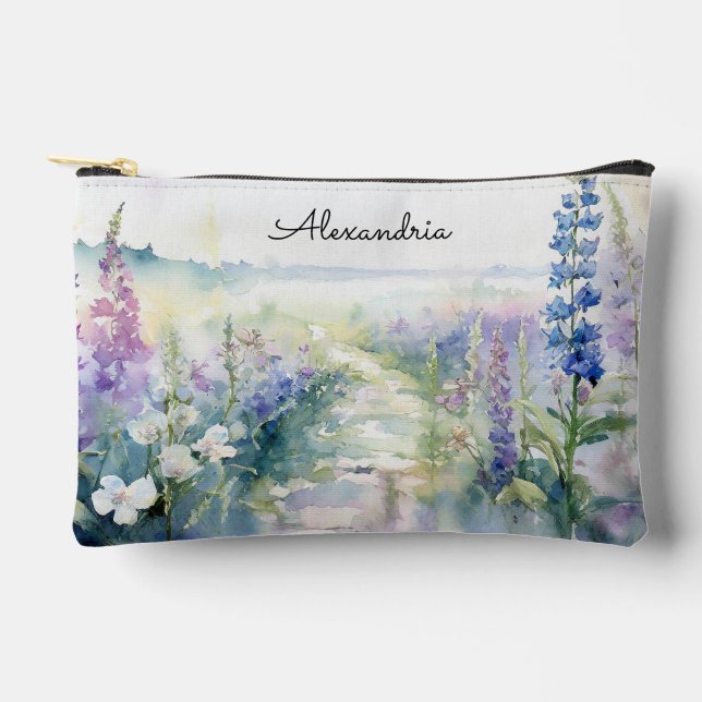 Pochette À Accessoires Personnaliser les fleurs de lavande sauvage (Recto)
