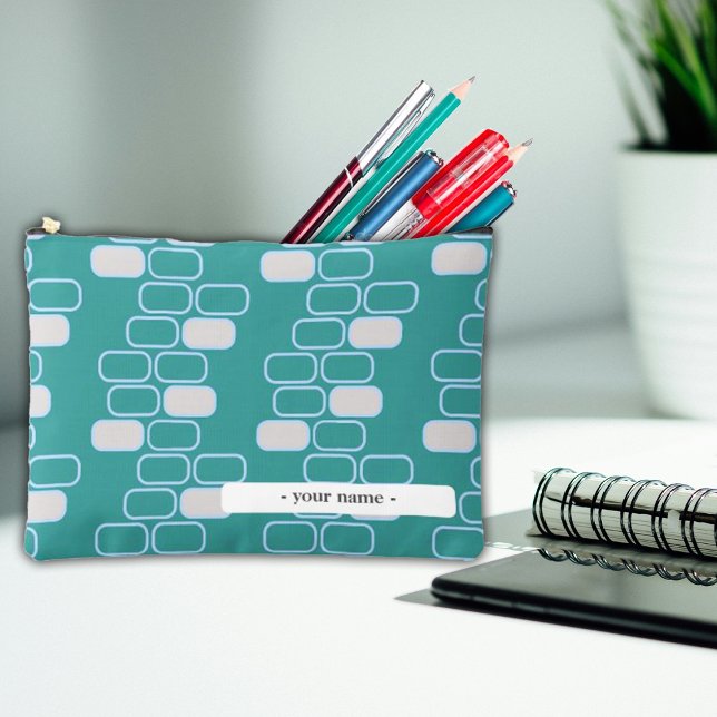 Pochette À Accessoires Personnaliser verte du collège Coque  Pouch (Créateur téléchargé)
