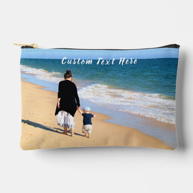 Pochette À Accessoires Personnalisez votre photo et texte personnalisés (Recto)