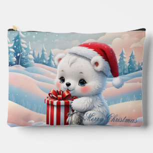 Pochette À Accessoires Petit ours polaire de Noël