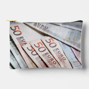 Pochette À Accessoires Photo de gros plan de billets en euros Épargne f