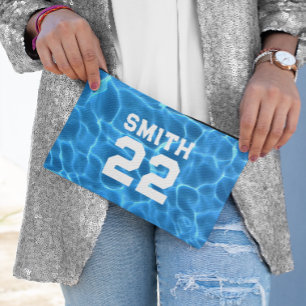 Pochette À Accessoires Photo de sports de piscine bleue