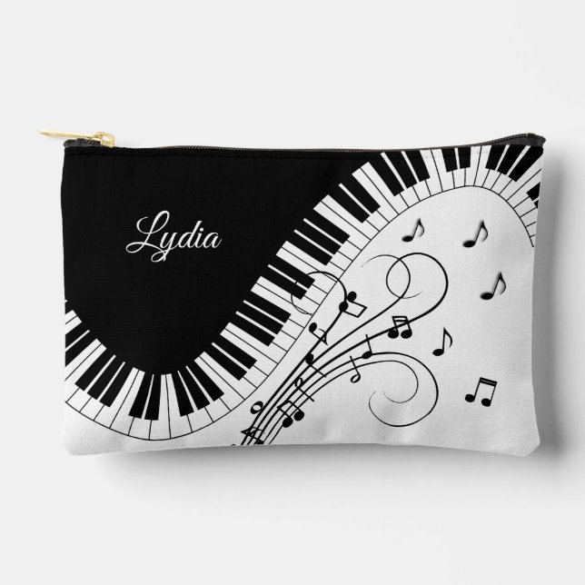 Pochette À Accessoires Piano Keyboard Music Design w Name (Recto)