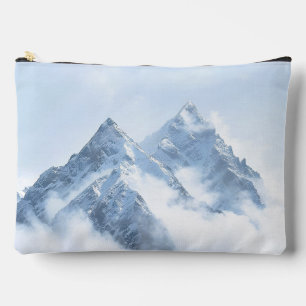 Pochette À Accessoires Pics de montagne neige bleu glace