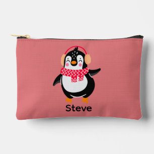 Pochette À Accessoires Pingouin de Noël Jolly en écharpe avec des bouffée