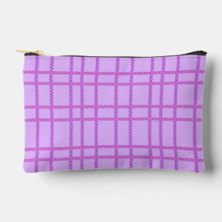 Pochette À Accessoires Pink and purple flower checkered pattern
